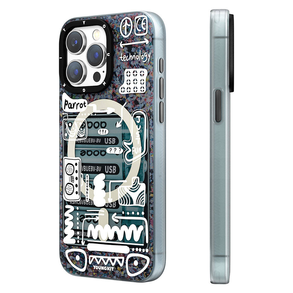 iPhone 15 Pro Kılıf M-safe Şarj Özellikli Youngkit Dark Matter Serisi Kılıf