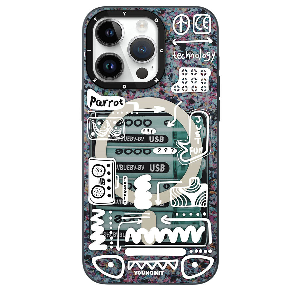 iPhone 15 Pro Kılıf M-safe Şarj Özellikli Youngkit Dark Matter Serisi Kılıf
