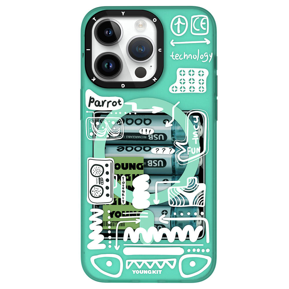 iPhone 15 Pro Kılıf M-safe Şarj Özellikli Youngkit Dark Matter Serisi Kılıf