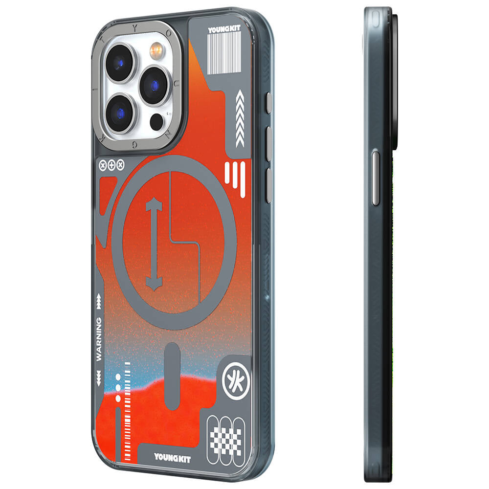 iPhone 15 Pro Kılıf M-safe Şarj Özellikli YoungKit Galaxy Serisi Kılıf