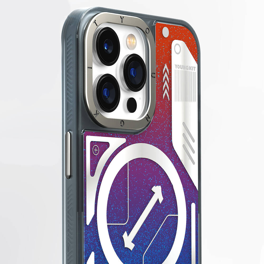 iPhone 15 Pro Kılıf M-safe Şarj Özellikli YoungKit Galaxy Serisi Kılıf