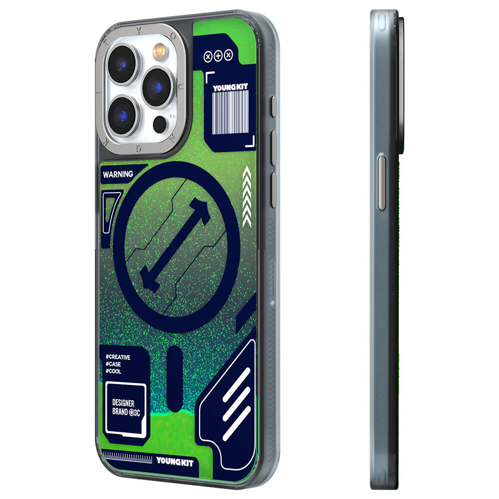 iPhone 15 Pro Kılıf M-safe Şarj Özellikli YoungKit Galaxy Serisi Kılıf