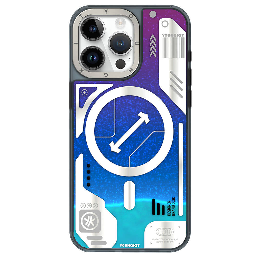 iPhone 15 Pro Kılıf M-safe Şarj Özellikli YoungKit Galaxy Serisi Kılıf