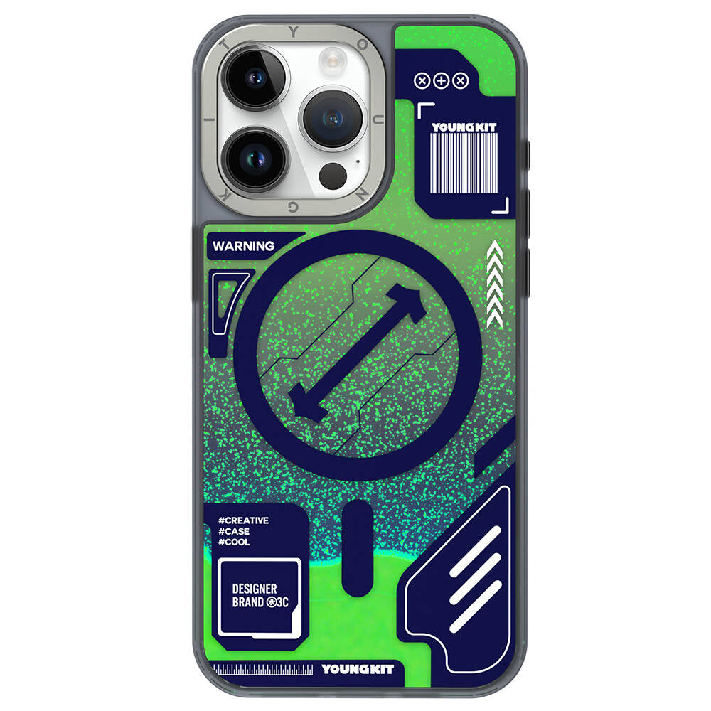 iPhone 15 Pro Kılıf M-safe Şarj Özellikli YoungKit Galaxy Serisi Kılıf