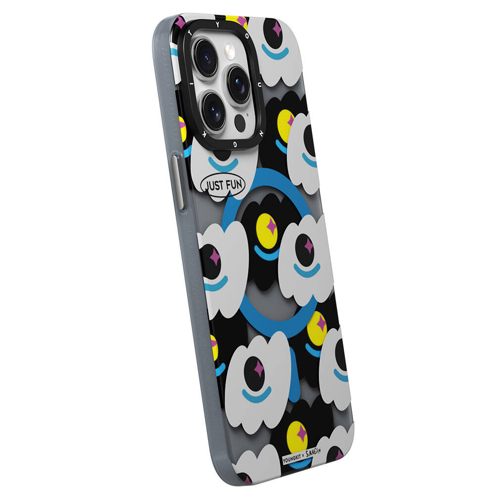 iPhone 15 Pro Kılıf M-safe Şarj Özellikli Youngkit Happy View Serisi Kılıf