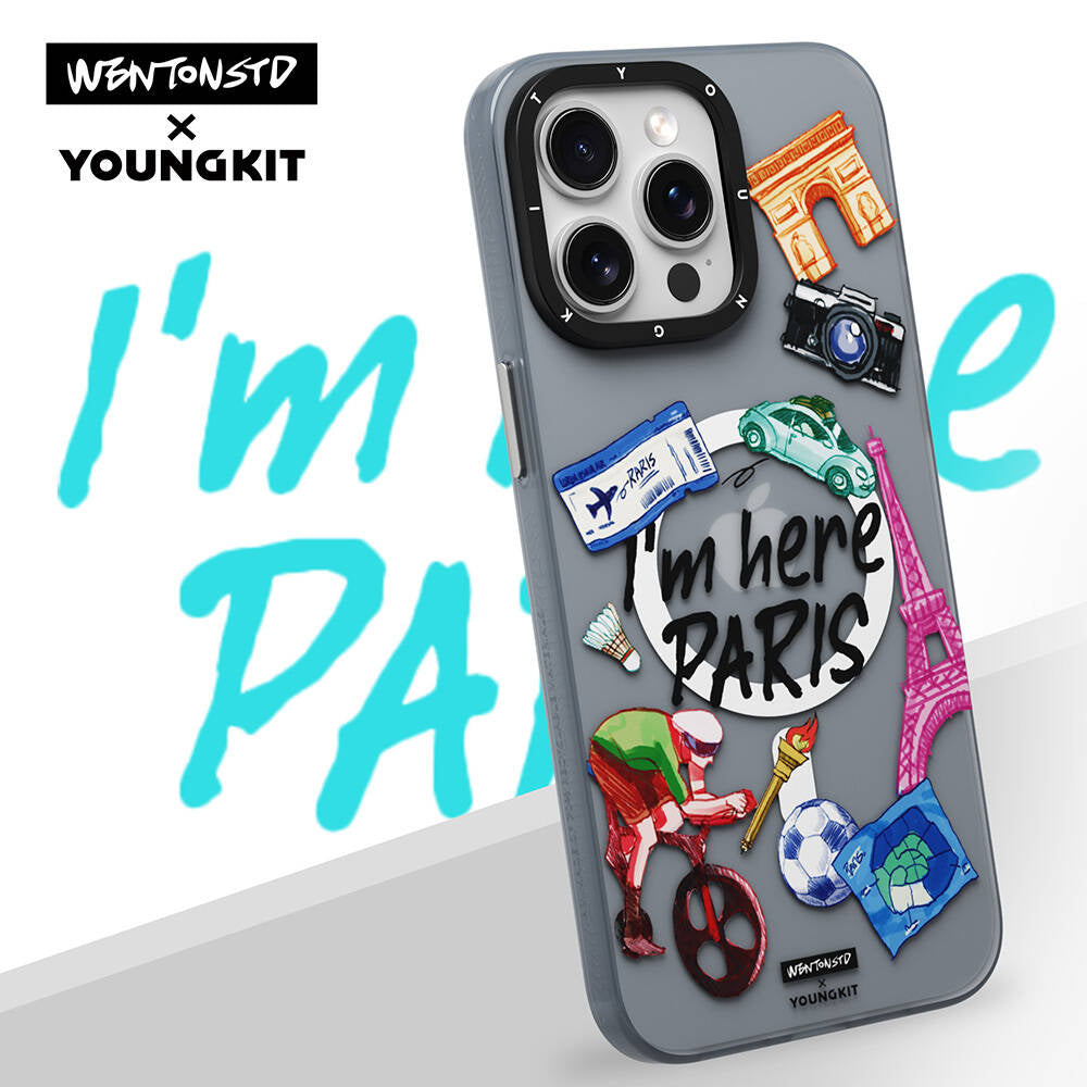 iPhone 15 Pro Kılıf M-safe Şarj Özellikli Youngkit in Paris Serisi Kılıf