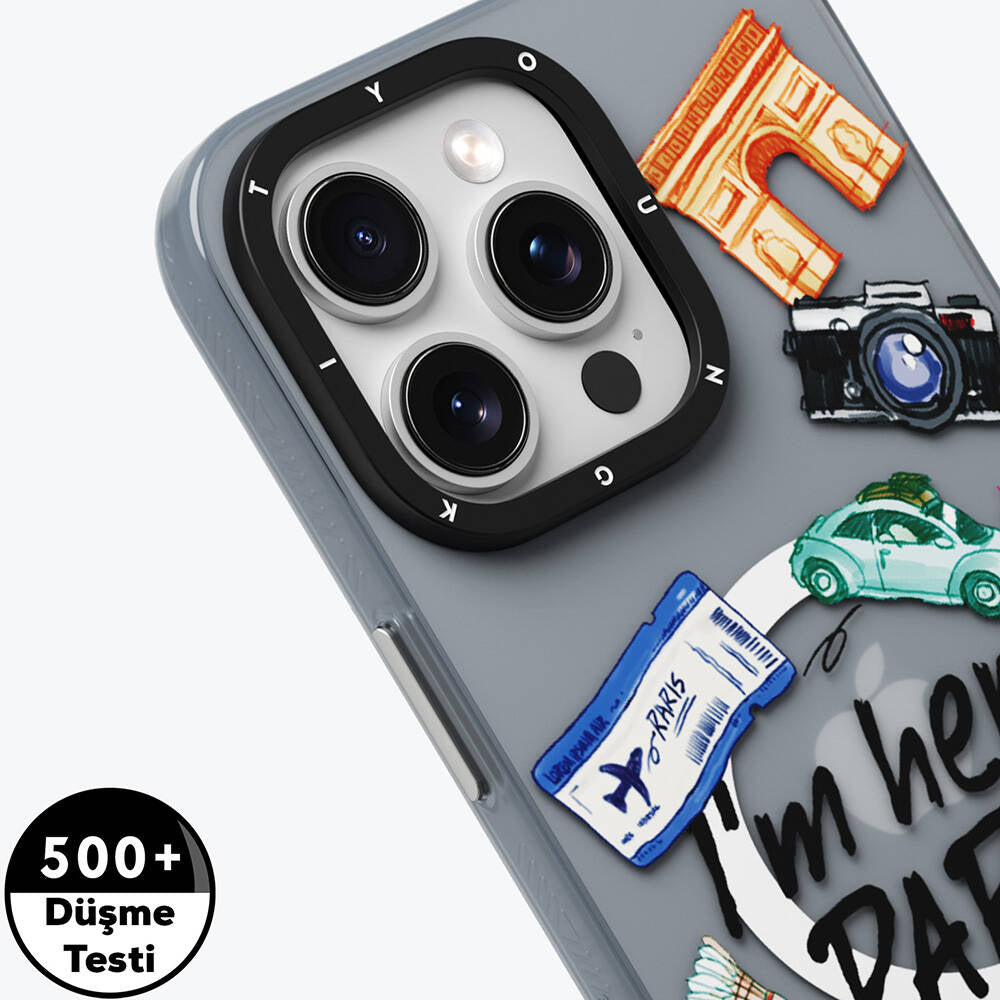 iPhone 15 Pro Kılıf M-safe Şarj Özellikli Youngkit in Paris Serisi Kılıf