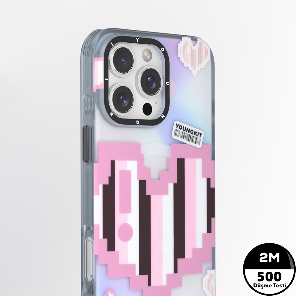 iPhone 15 Pro Kılıf M-safe Şarj Özellikli Youngkit Love Serisi Kılıf
