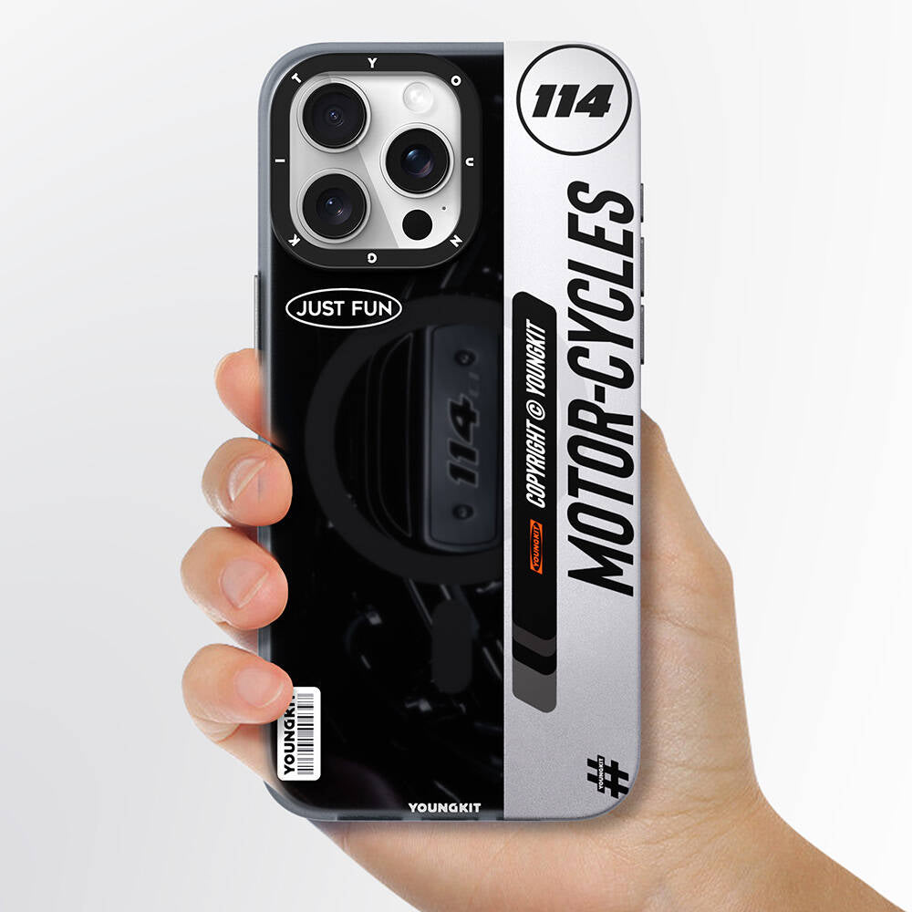 iPhone 15 Pro Kılıf M-safe Şarj Özellikli Youngkit Motorcycle Legend Serisi Kılıf