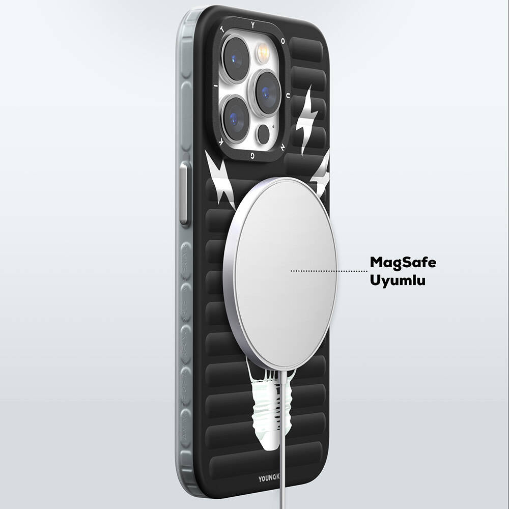 iPhone 15 Pro Kılıf M-safe Şarj Özellikli Youngkit Open Mind Serisi Kılıf