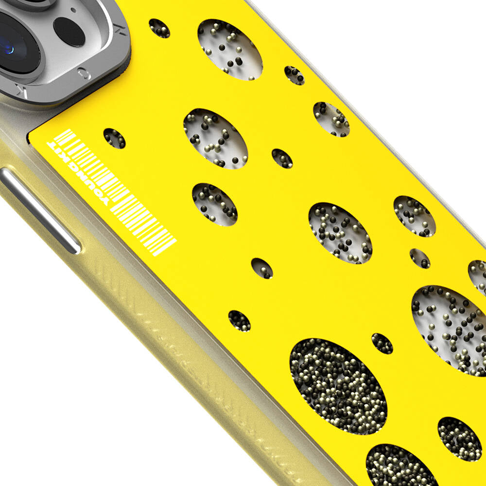 iPhone 15 Pro Kılıf M-safe Şarj Özellikli Youngkit Quicksand Beads Serisi Kılıf