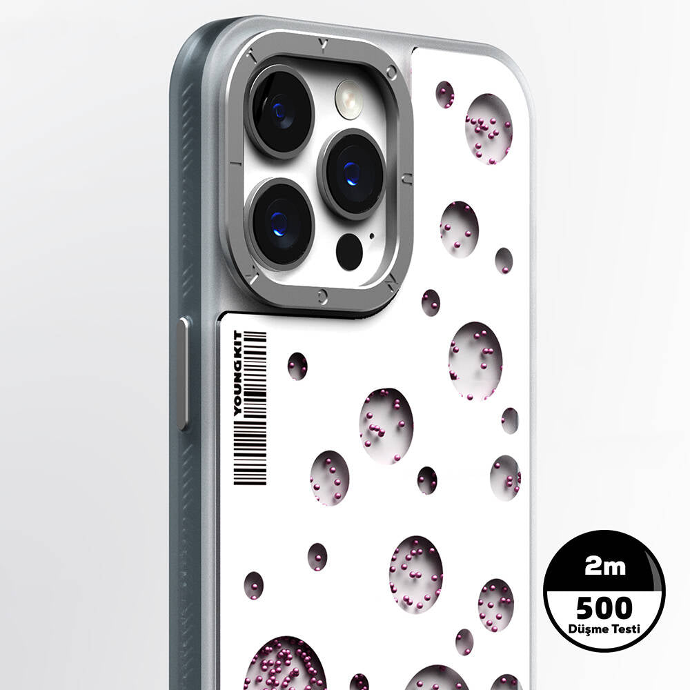 iPhone 15 Pro Kılıf M-safe Şarj Özellikli Youngkit Quicksand Beads Serisi Kılıf