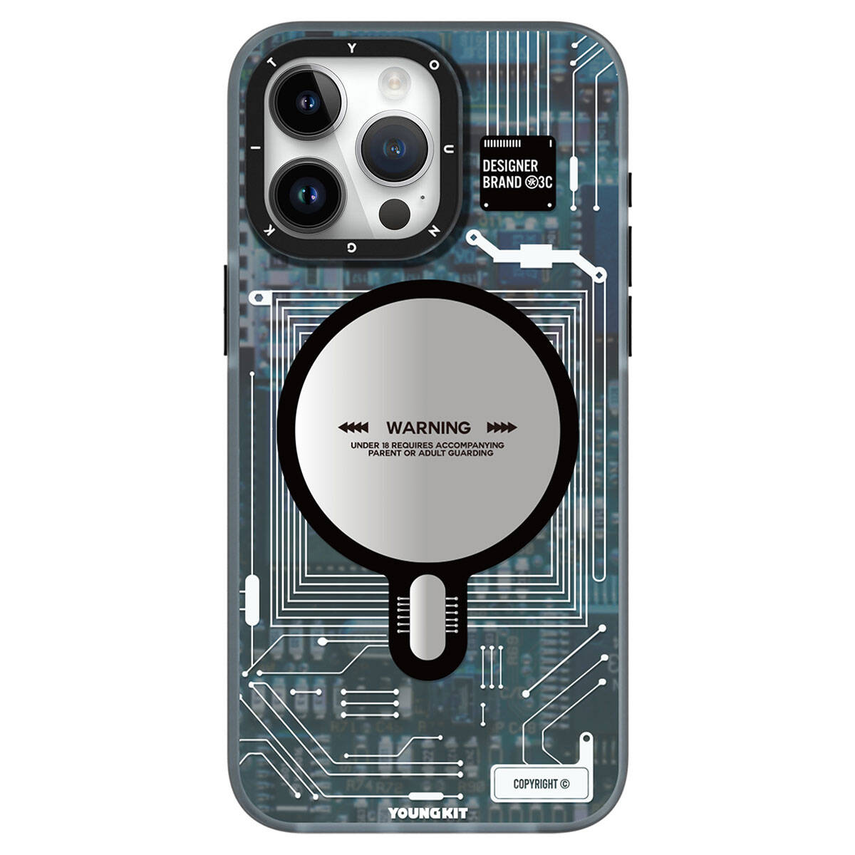 iPhone 15 Pro Kılıf M-safe Şarj Özellikli YoungKit Technology Serisi Kılıf