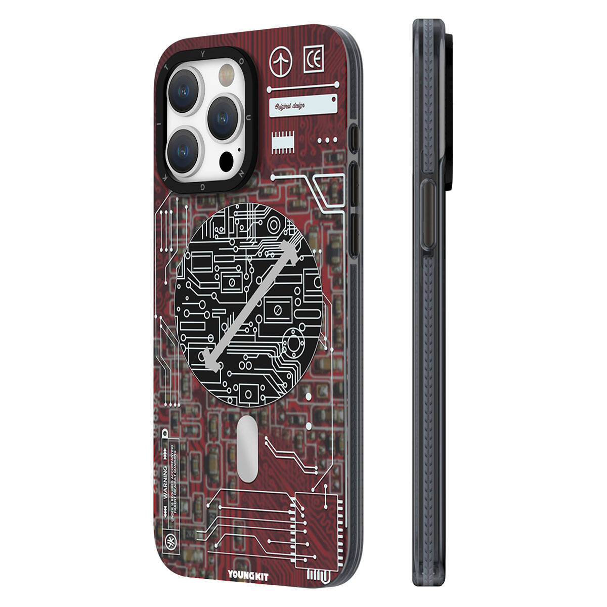 iPhone 15 Pro Kılıf M-safe Şarj Özellikli YoungKit Technology Serisi Kılıf