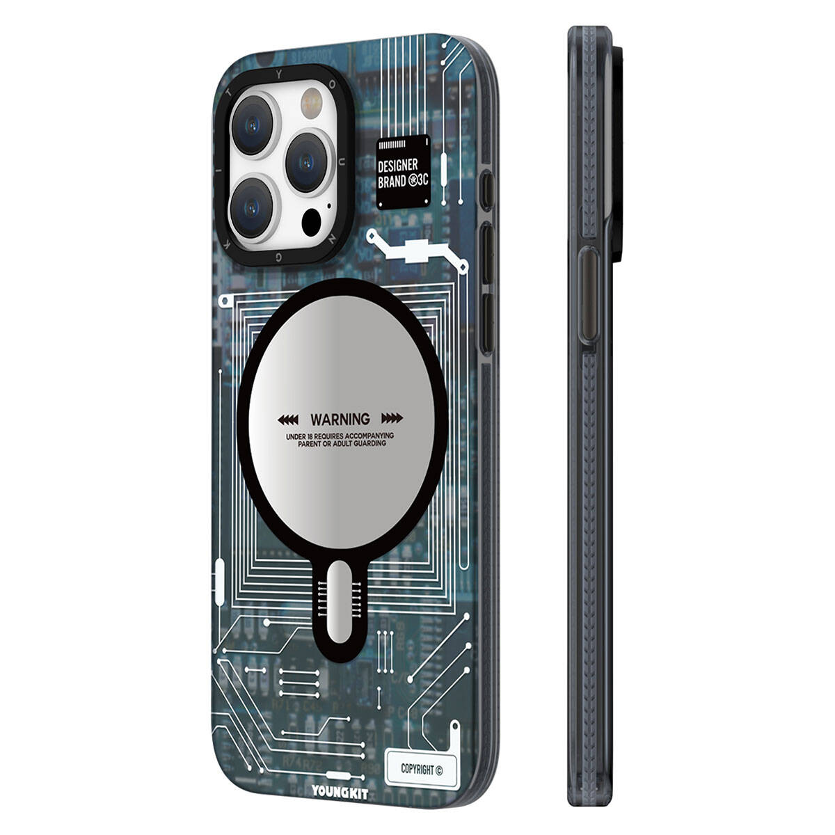 iPhone 15 Pro Kılıf M-safe Şarj Özellikli YoungKit Technology Serisi Kılıf