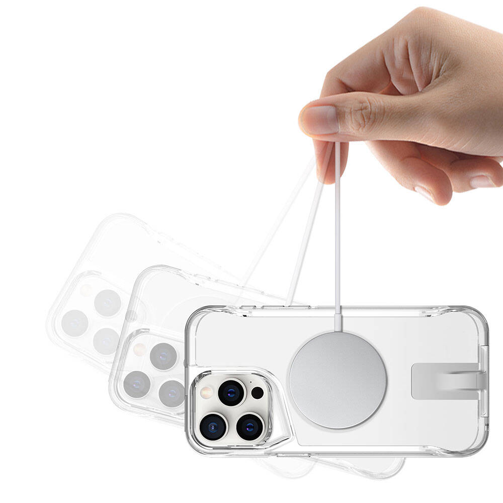 iPhone 15 Pro Kılıf M-safe Şarj Özellikli Zore T-Max Standlı Kılıf