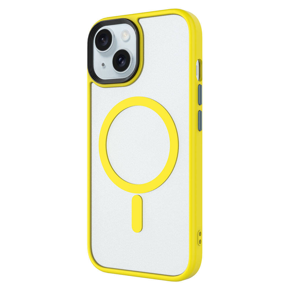iPhone 15 Pro Kılıf Mat Arka Yüzey Wireless Şarj Özellikli Zore Flet M-safe Kılıf
