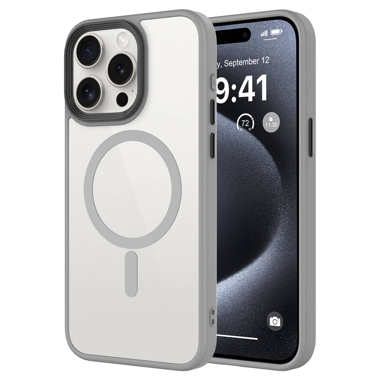 iPhone 15 Pro Kılıf Mat Arka Yüzey Wireless Şarj Özellikli Zore Flet M-safe Kılıf