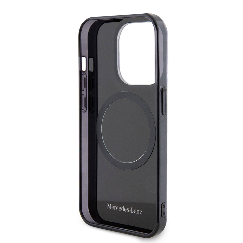 iPhone 15 Pro Kılıf Mercedes Benz Orijinal Lisanslı M-safe Şarj Özellikli Çift Katmanlı Paralel Çizgi Desenli Kılıf