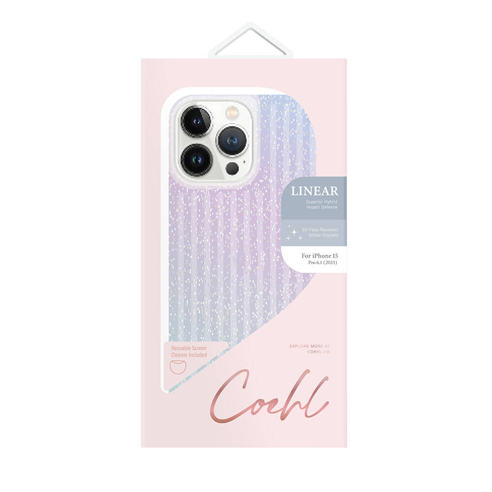 iPhone 15 Pro Kılıf Parlayan Arka Yüzey Coehl Linear Kılıf