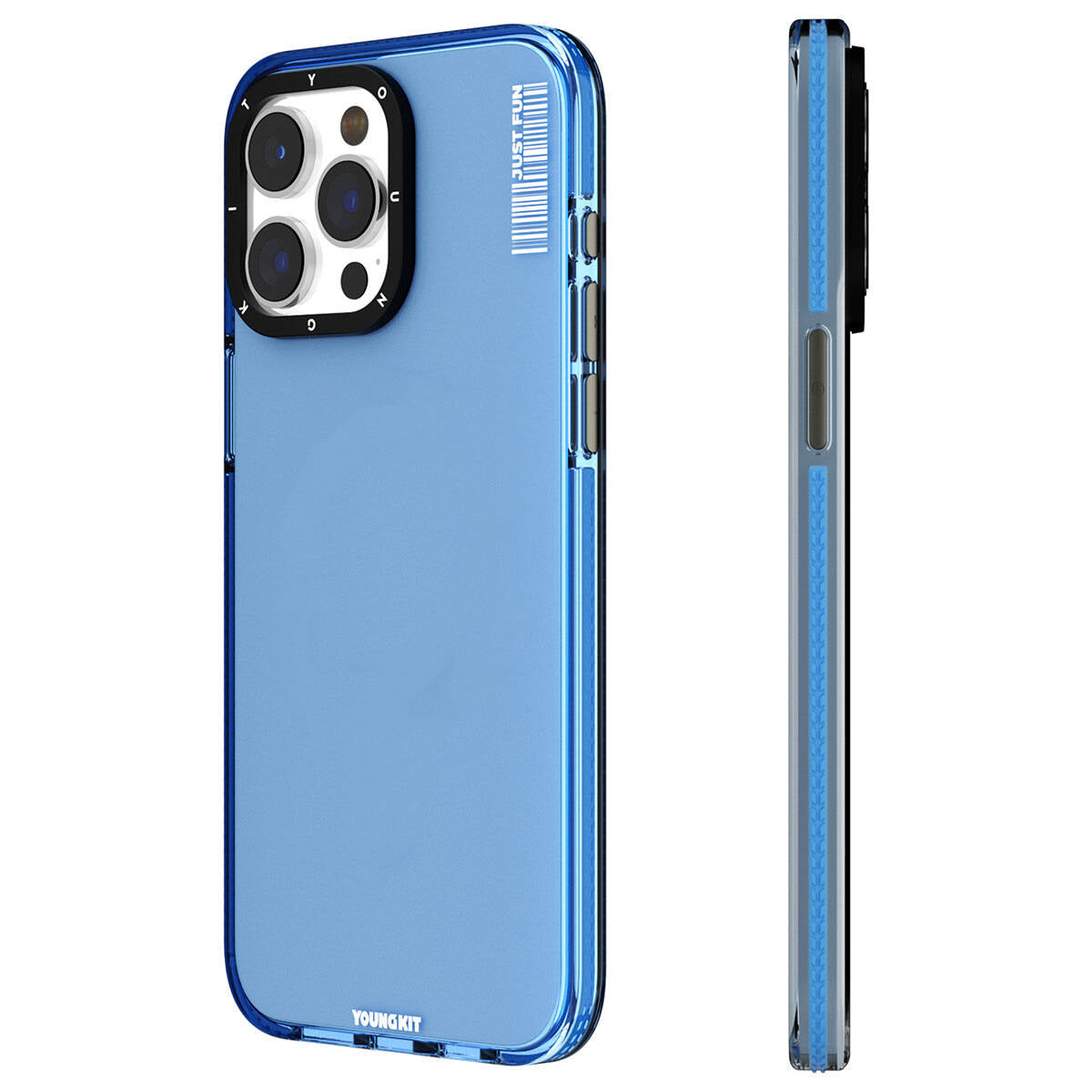 iPhone 15 Pro Kılıf Pürüzsüz Düz Arka Yüzey YoungKit Crystal Color Serisi Kılıf