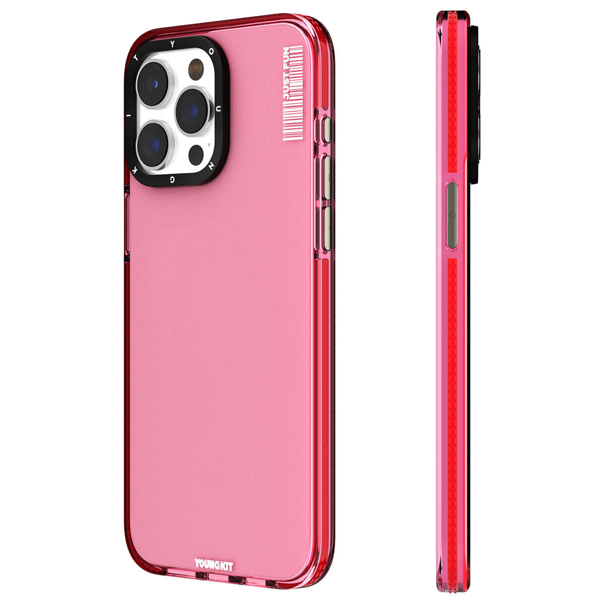 iPhone 15 Pro Kılıf Pürüzsüz Düz Arka Yüzey YoungKit Crystal Color Serisi Kılıf