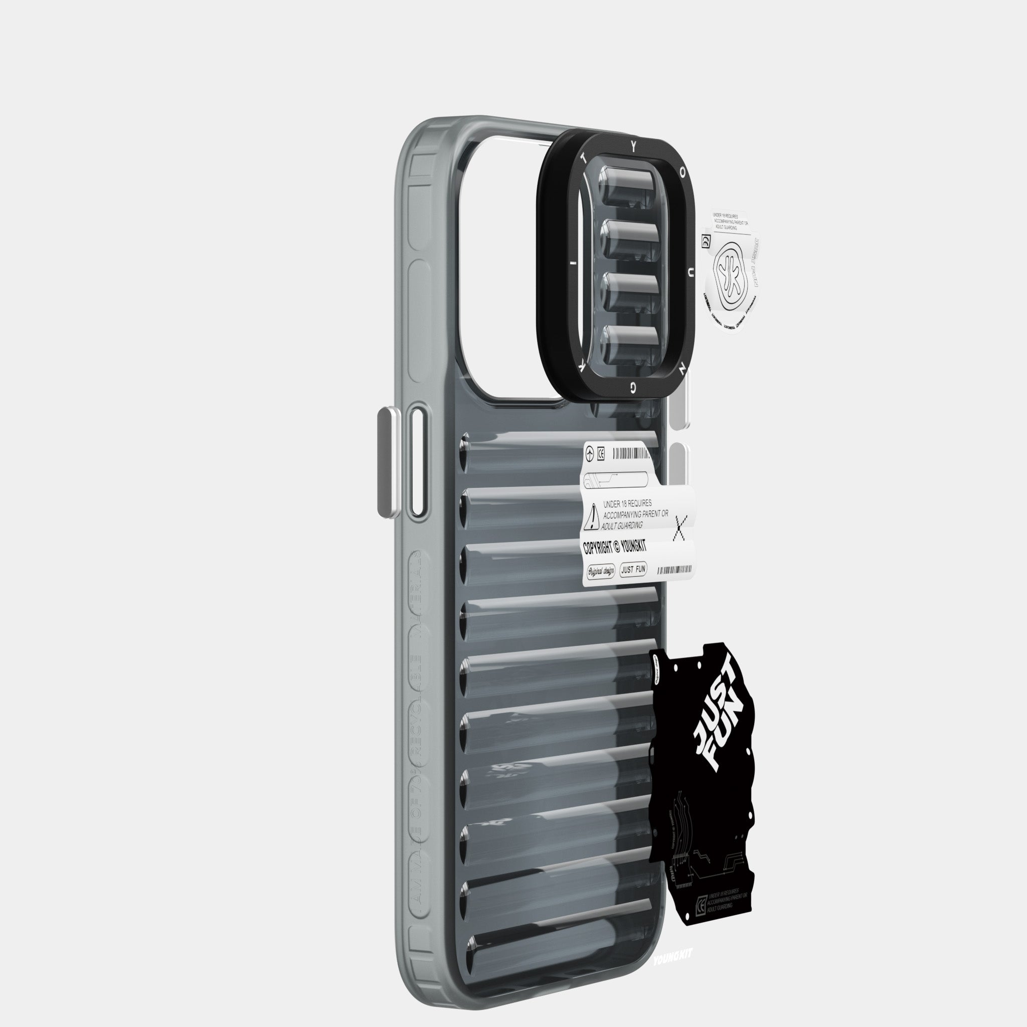 iPhone 15 Pro Kılıf Şeffaf Renkli Tasarım YoungKit Fluorite Serisi Kılıf