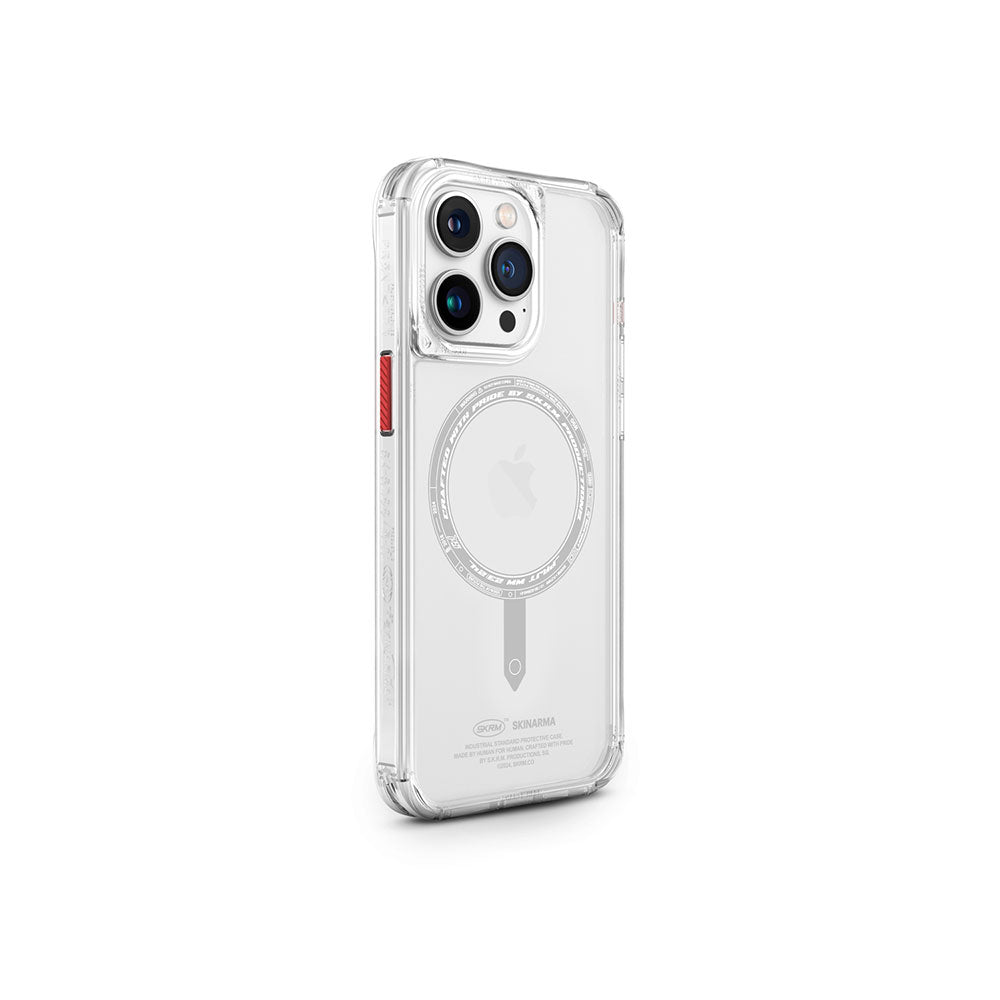 iPhone 15 Pro Kılıf SkinArma Şeffaf Airbag Tasarımlı M-safe Şarj Özellikli Saido Kılıf