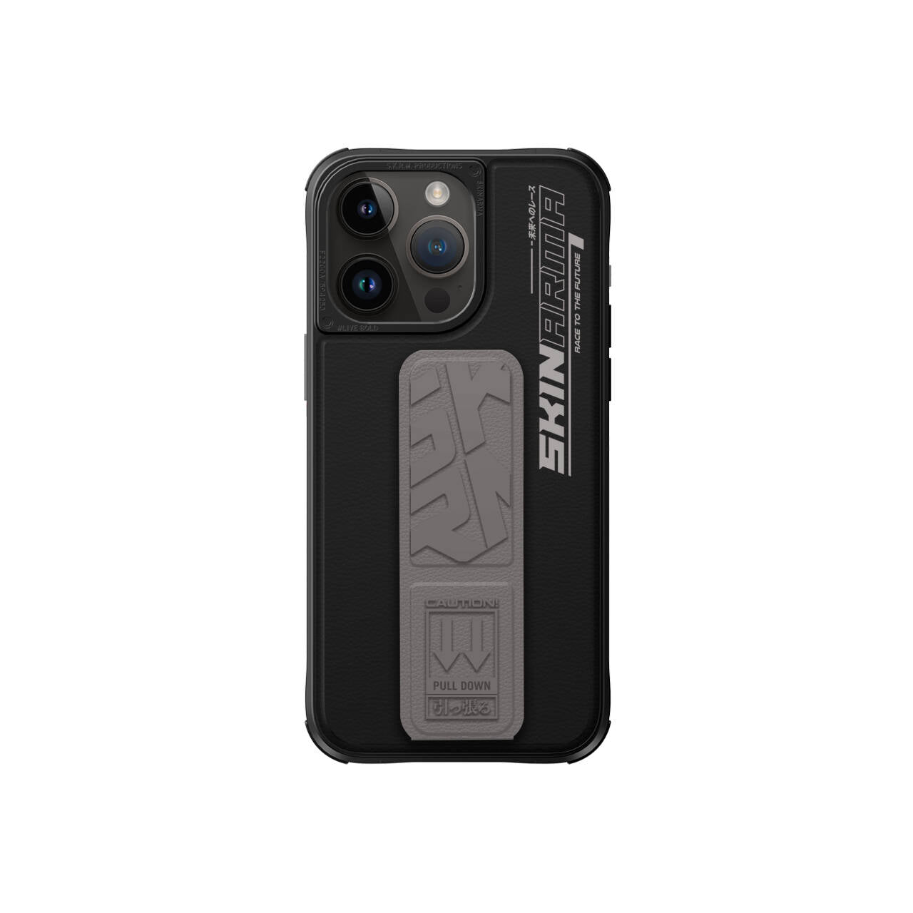 iPhone 15 Pro Kılıf SkinArma Standlı Deri Görünümlü Slate Kılıf