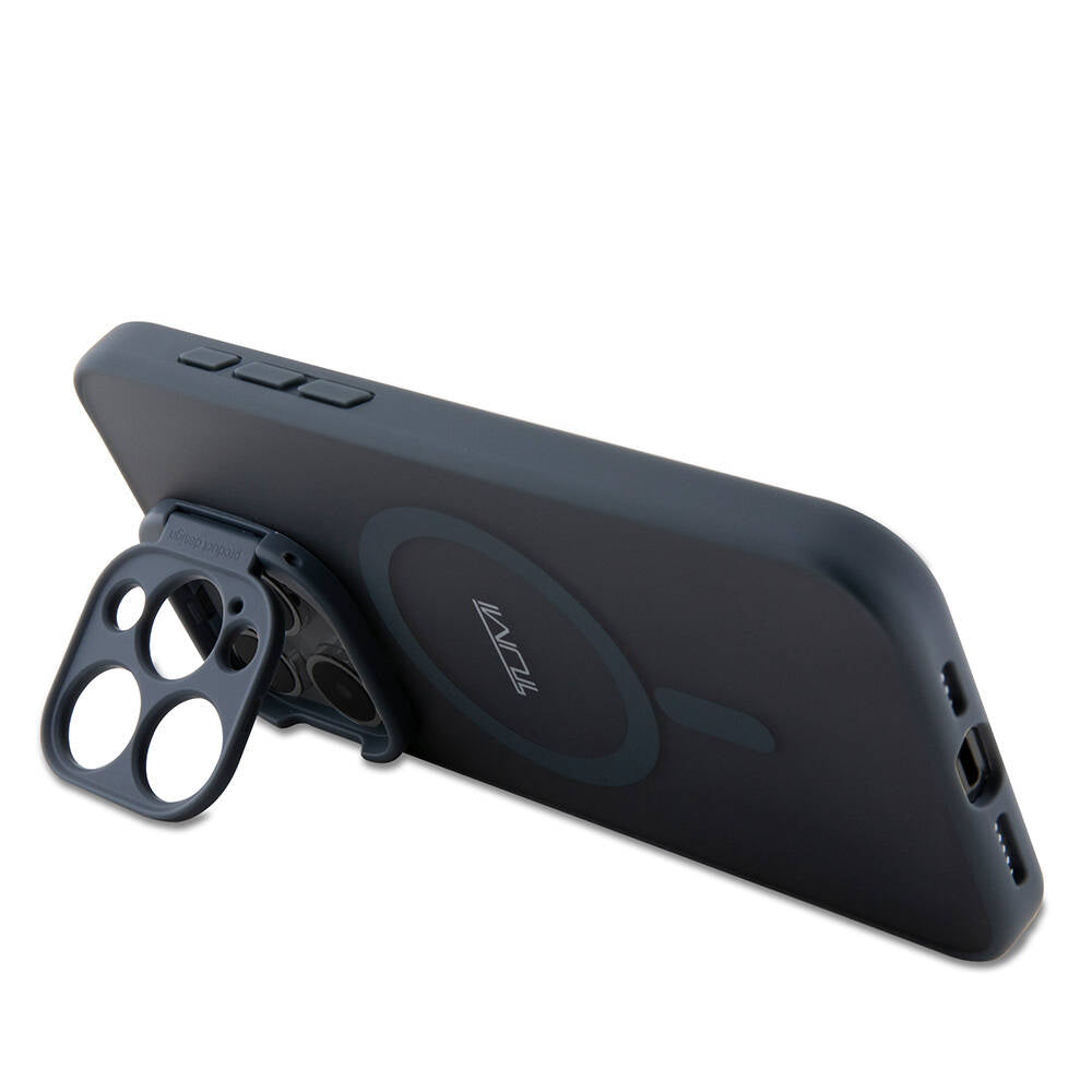 iPhone 15 Pro Kılıf TUMI Orijinal Lisanslı M-safe Şarj Özellikli Kamera Standlı Buzlu Mat Kılıf