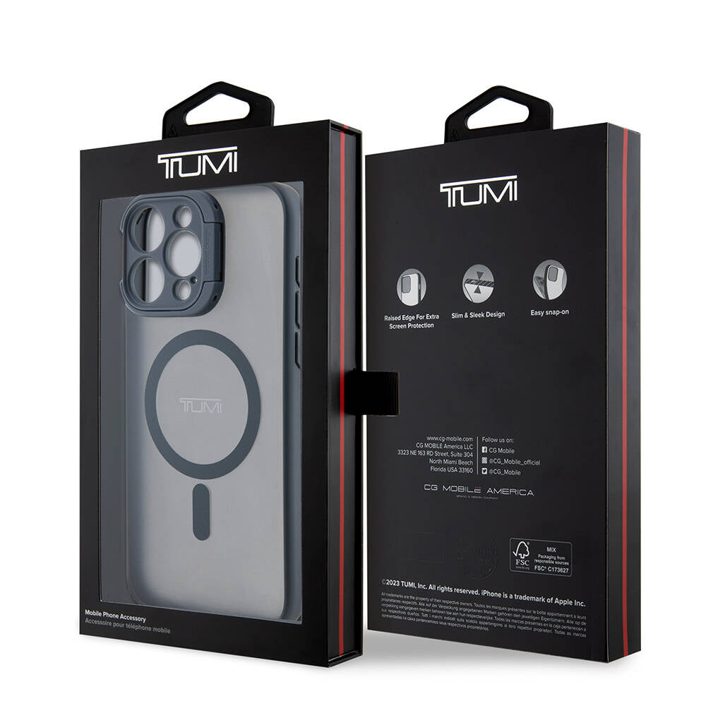 iPhone 15 Pro Kılıf TUMI Orijinal Lisanslı M-safe Şarj Özellikli Kamera Standlı Buzlu Mat Kılıf
