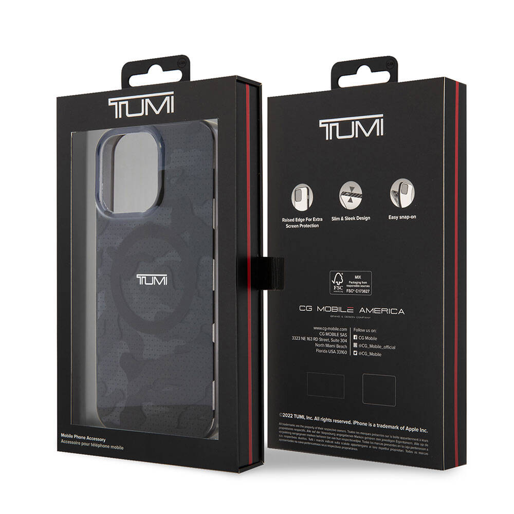 iPhone 15 Pro Kılıf TUMI Orijinal Lisanslı M-safe Şarj Özellikli PC TPU Çift Katmanlı Kamuflaj Desenli Kılıf