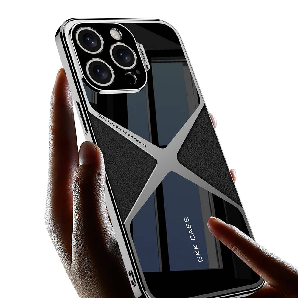 iPhone 15 Pro Kılıf Ultra İnce Kamera Korumalı PC + Deri Arka Yüzey Zore X-Pro Kılıf