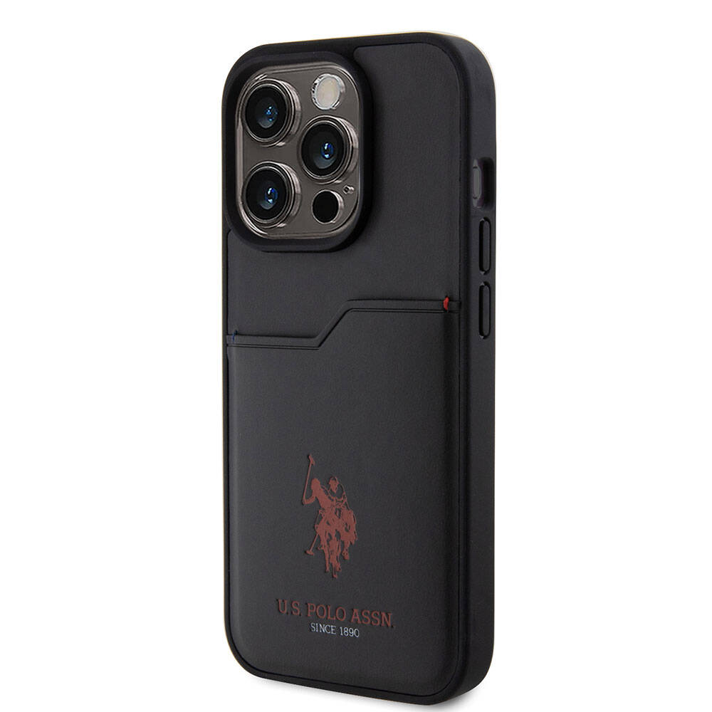 iPhone 15 Pro Kılıf U.S. Polo Assn. Orijinal Lisanslı Baskı Logolu PU Kartlıklı Kılıf
