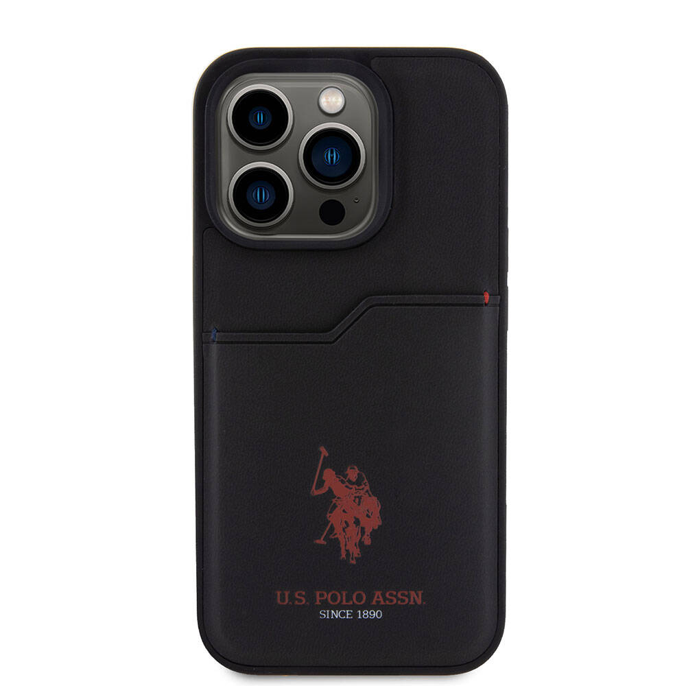 iPhone 15 Pro Kılıf U.S. Polo Assn. Orijinal Lisanslı Baskı Logolu PU Kartlıklı Kılıf