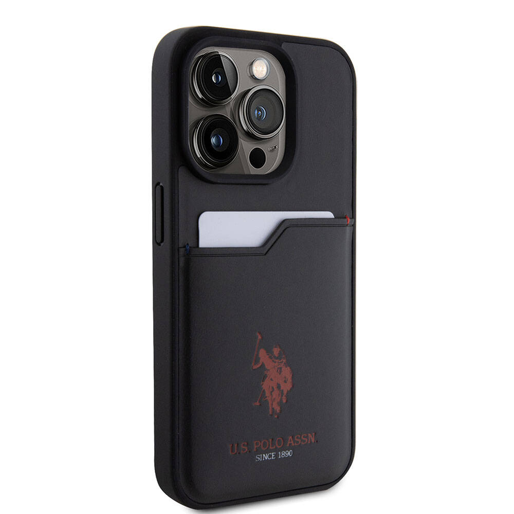 iPhone 15 Pro Kılıf U.S. Polo Assn. Orijinal Lisanslı Baskı Logolu PU Kartlıklı Kılıf