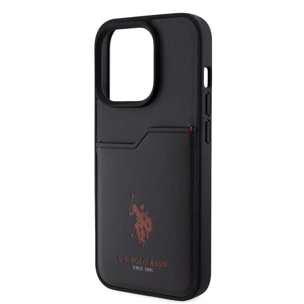 iPhone 15 Pro Kılıf U.S. Polo Assn. Orijinal Lisanslı Baskı Logolu PU Kartlıklı Kılıf
