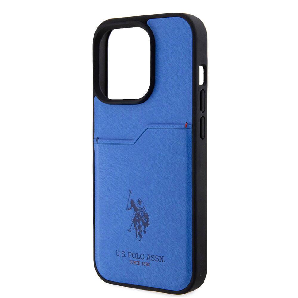 iPhone 15 Pro Kılıf U.S. Polo Assn. Orijinal Lisanslı Baskı Logolu PU Kartlıklı Kılıf