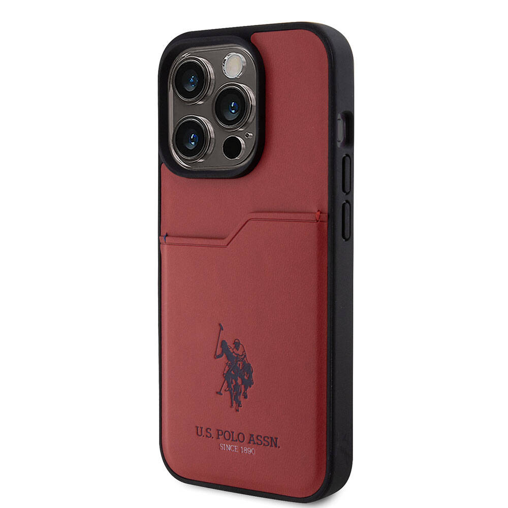 iPhone 15 Pro Kılıf U.S. Polo Assn. Orijinal Lisanslı Baskı Logolu PU Kartlıklı Kılıf