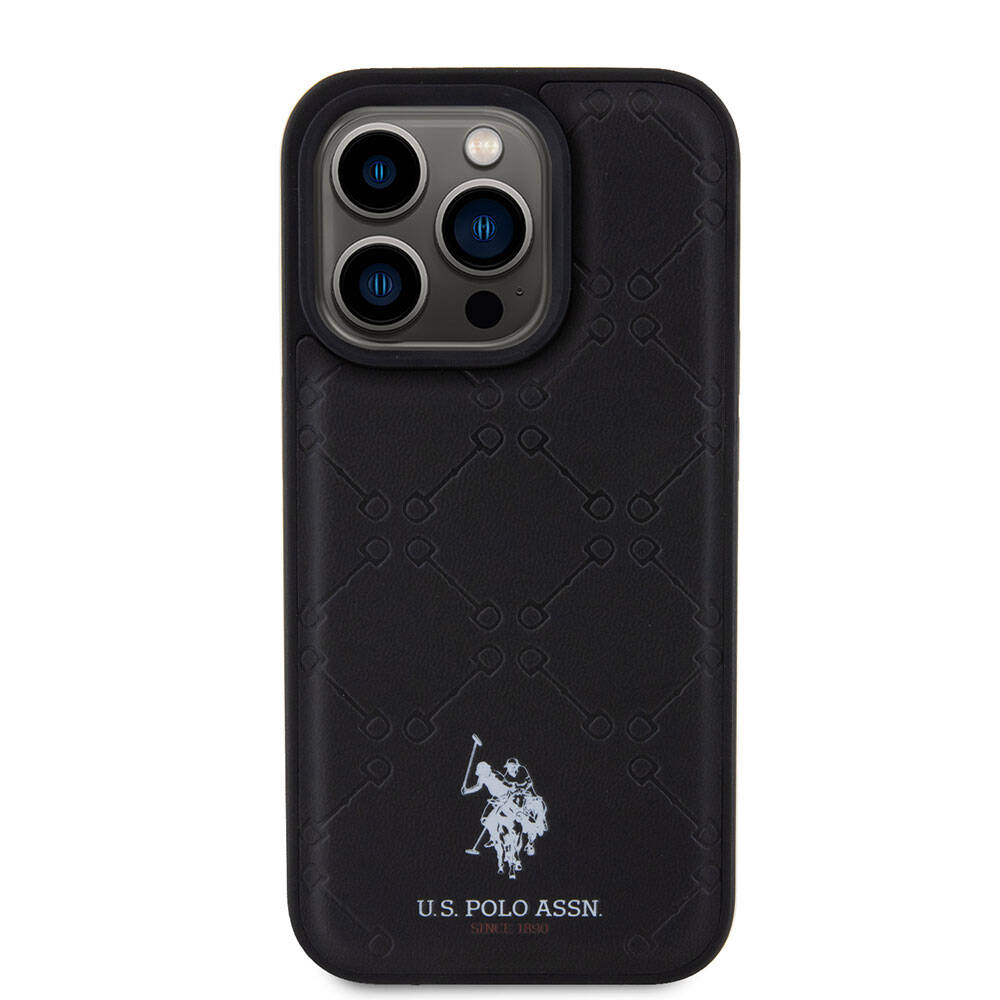 iPhone 15 Pro Kılıf U.S. Polo Assn. Orijinal Lisanslı HS Desenli Baskı Logolu Suni Deri Kılıf