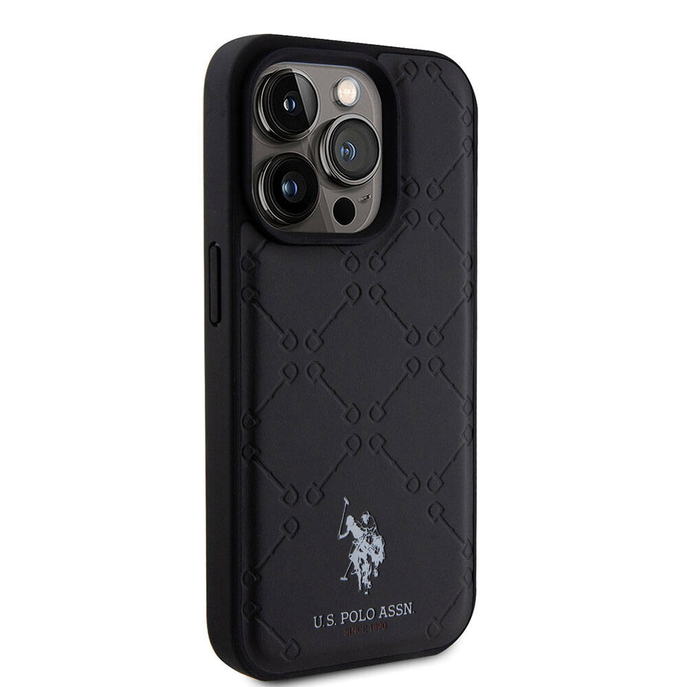 iPhone 15 Pro Kılıf U.S. Polo Assn. Orijinal Lisanslı HS Desenli Baskı Logolu Suni Deri Kılıf