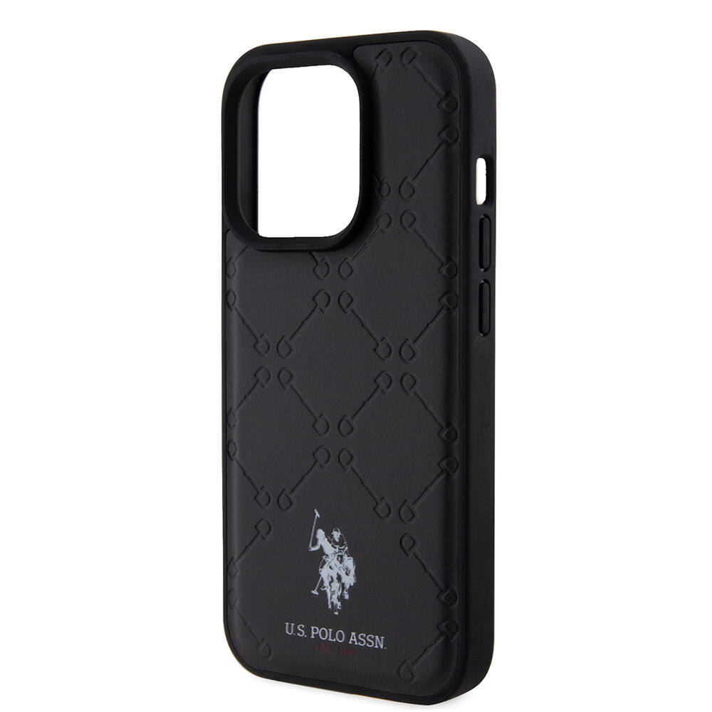 iPhone 15 Pro Kılıf U.S. Polo Assn. Orijinal Lisanslı HS Desenli Baskı Logolu Suni Deri Kılıf