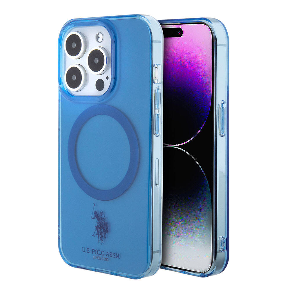 iPhone 15 Pro Kılıf U.S. Polo Assn. Orijinal Lisanslı M-safe Şarj Özellikli Transparan Tasarım Kılıf