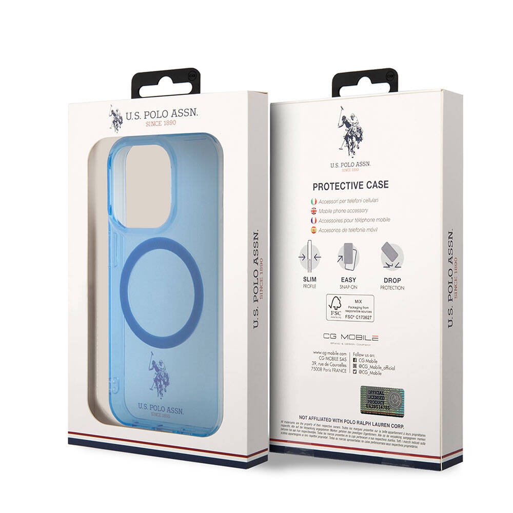 iPhone 15 Pro Kılıf U.S. Polo Assn. Orijinal Lisanslı M-safe Şarj Özellikli Transparan Tasarım Kılıf
