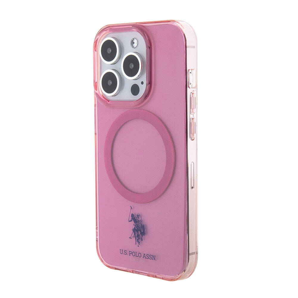 iPhone 15 Pro Kılıf U.S. Polo Assn. Orijinal Lisanslı M-safe Şarj Özellikli Transparan Tasarım Kılıf