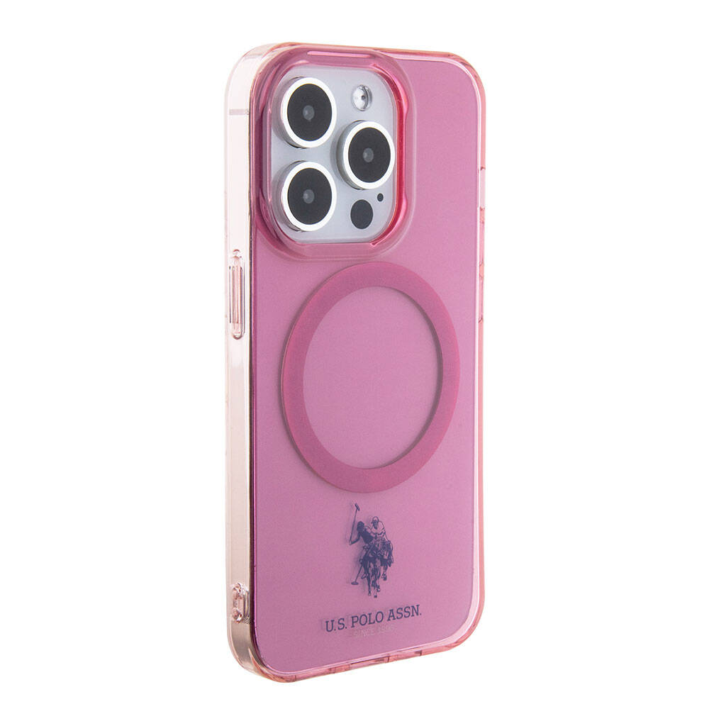 iPhone 15 Pro Kılıf U.S. Polo Assn. Orijinal Lisanslı M-safe Şarj Özellikli Transparan Tasarım Kılıf