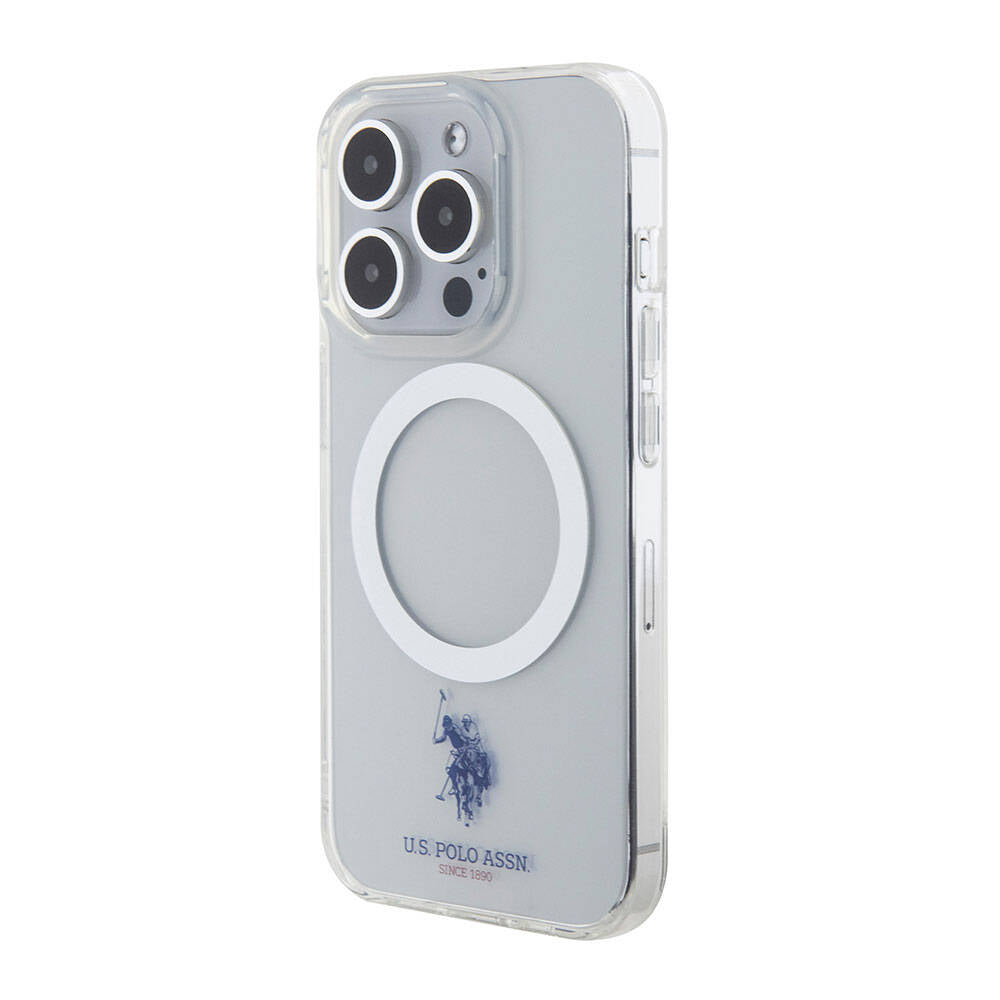 iPhone 15 Pro Kılıf U.S. Polo Assn. Orijinal Lisanslı M-safe Şarj Özellikli Transparan Tasarım Kılıf