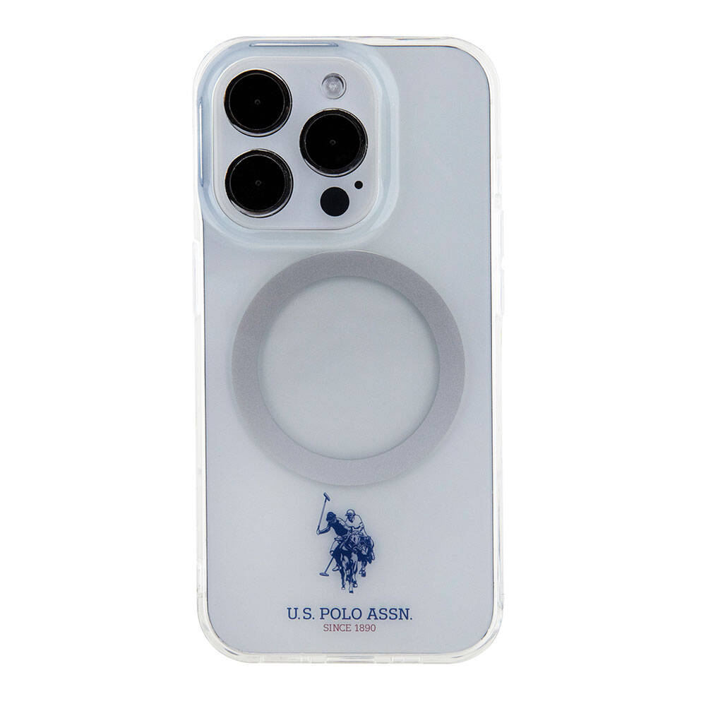 iPhone 15 Pro Kılıf U.S. Polo Assn. Orijinal Lisanslı M-safe Şarj Özellikli Transparan Tasarım Kılıf
