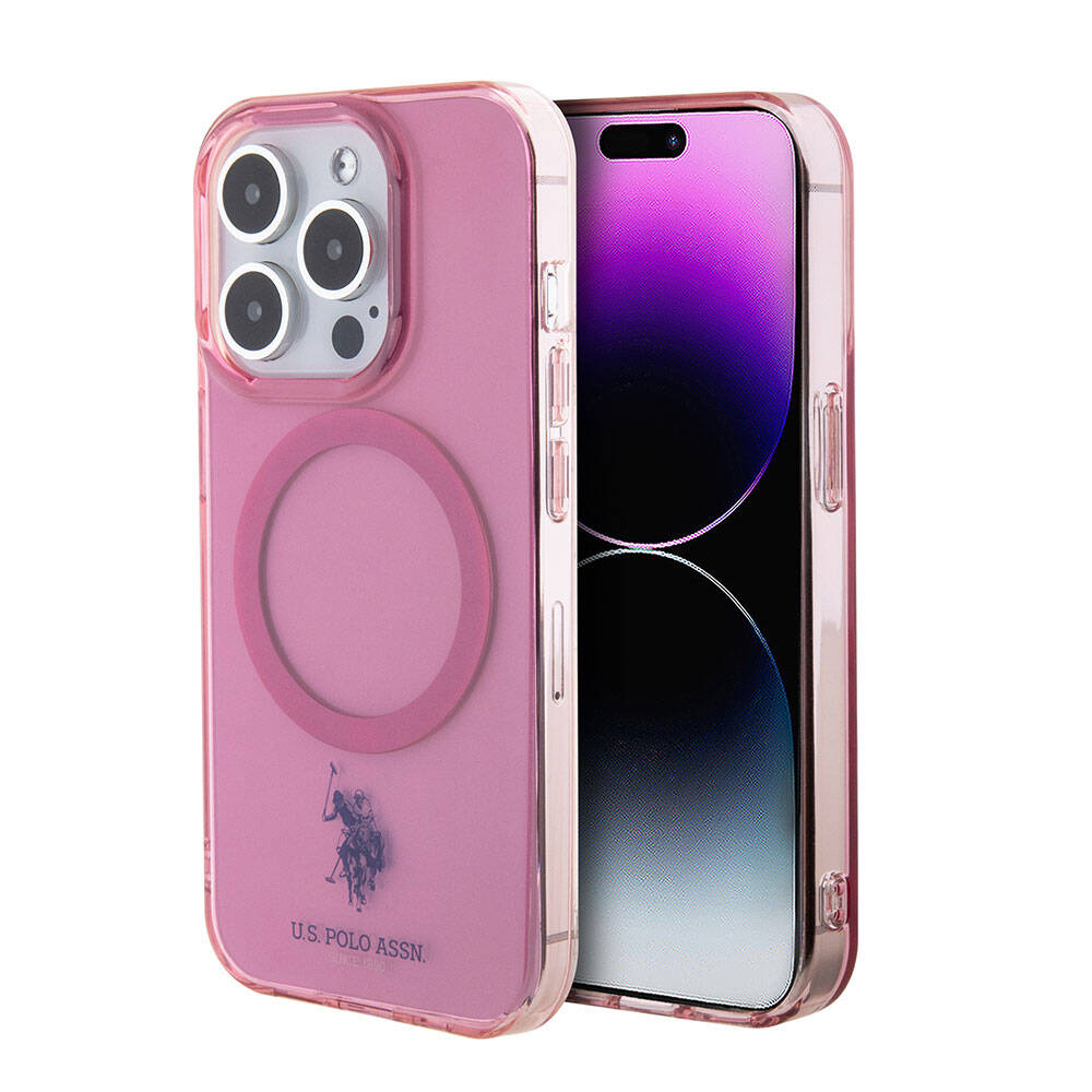 iPhone 15 Pro Kılıf U.S. Polo Assn. Orijinal Lisanslı M-safe Şarj Özellikli Transparan Tasarım Kılıf