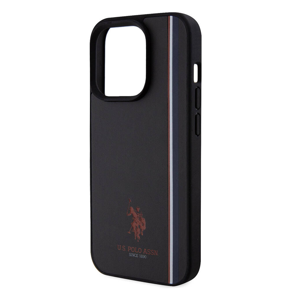 iPhone 15 Pro Kılıf U.S. Polo Assn. Orijinal Lisanslı Üç Renk Şerit Tasarımlı Baskı Logolu Kılıf
